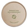 World Centric Paper Lids for Bowls, 4.6" Diameter, Kraft, 500PK BOLPA12K